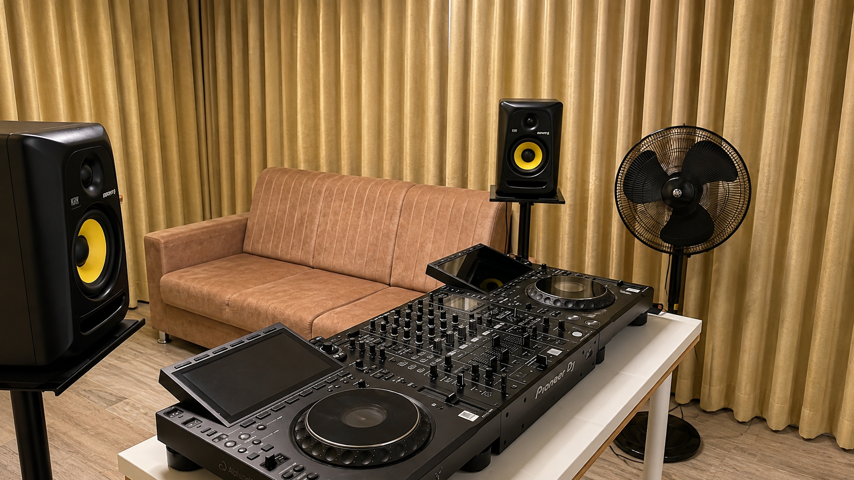 Crossfade DJing School studio — The booth